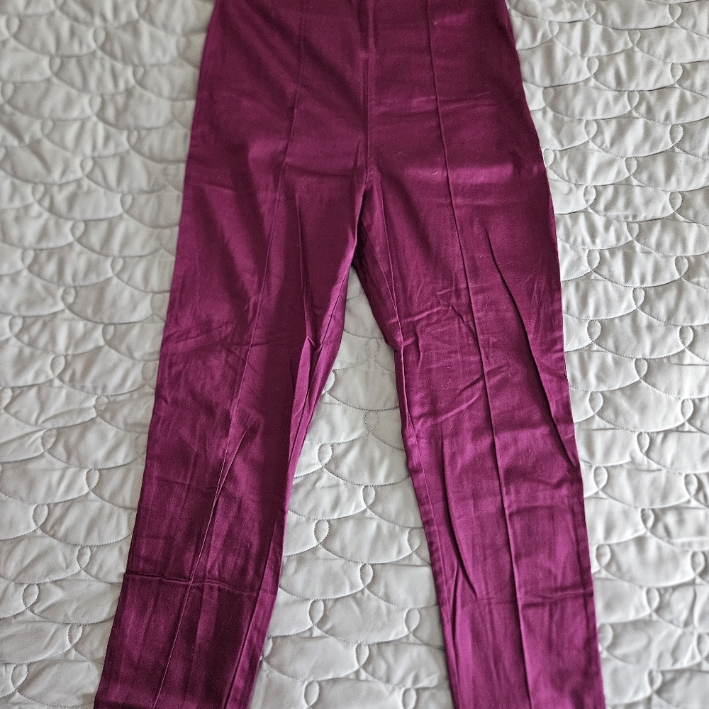 Collectif purple high waisted cigarette pants